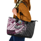 Manly Warringah Sea Eagles Rugby Mascot Leather Tote Bag Tribal Polynesian Power Art - Lightning Mascot