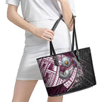 Manly Warringah Sea Eagles Rugby Mascot Leather Tote Bag Tribal Polynesian Power Art - Lightning Mascot