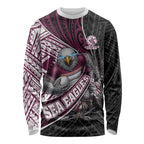 Manly Warringah Sea Eagles Rugby Mascot Long Sleeve Shirt Tribal Polynesian Power Art - Lightning Mascot