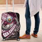 Manly Warringah Sea Eagles Rugby Mascot Luggage Cover Tribal Polynesian Power Art - Lightning Mascot