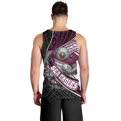 Manly Warringah Sea Eagles Rugby Mascot Men Tank Top Tribal Polynesian Power Art - Lightning Mascot