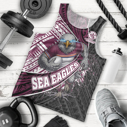 Manly Warringah Sea Eagles Rugby Mascot Men Tank Top Tribal Polynesian Power Art - Lightning Mascot