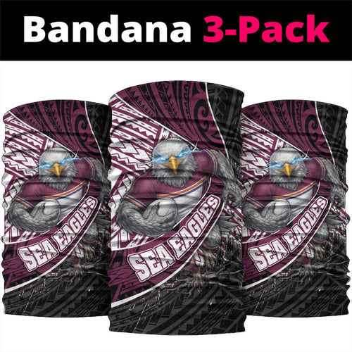 Manly Warringah Sea Eagles Rugby Mascot Neck Gaiter Tribal Polynesian Power Art - Lightning Mascot