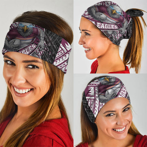 Manly Warringah Sea Eagles Rugby Mascot Neck Gaiter Tribal Polynesian Power Art - Lightning Mascot