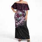 Manly Warringah Sea Eagles Rugby Mascot Off Shoulder Maxi Dress Tribal Polynesian Power Art - Lightning Mascot
