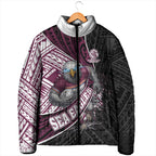 Manly Warringah Sea Eagles Rugby Mascot Padded Jacket Tribal Polynesian Power Art - Lightning Mascot
