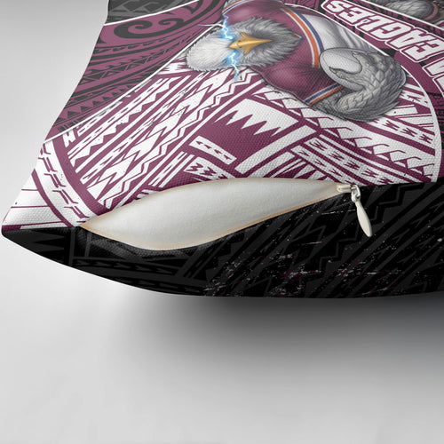 Manly Warringah Sea Eagles Rugby Mascot Pillow Cover Tribal Polynesian Power Art - Lightning Mascot