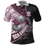 Manly Warringah Sea Eagles Rugby Mascot Polo Shirt Tribal Polynesian Power Art - Lightning Mascot