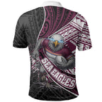 Manly Warringah Sea Eagles Rugby Mascot Polo Shirt Tribal Polynesian Power Art - Lightning Mascot