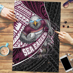 Manly Warringah Sea Eagles Rugby Mascot Puzzle Tribal Polynesian Power Art - Lightning Mascot