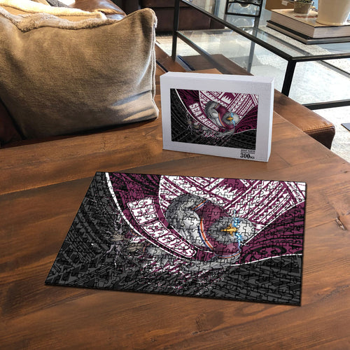Manly Warringah Sea Eagles Rugby Mascot Puzzle Tribal Polynesian Power Art - Lightning Mascot