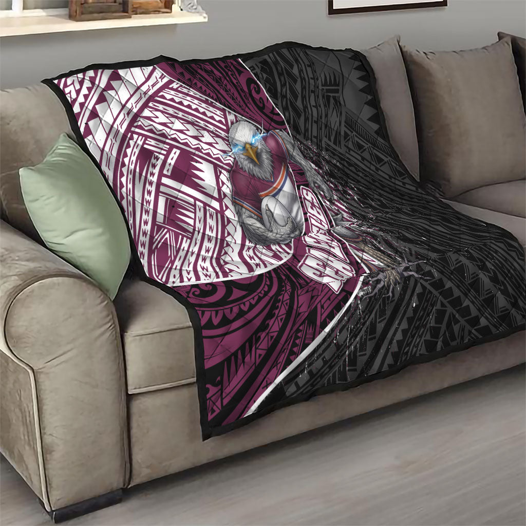 Manly Warringah Sea Eagles Rugby Mascot Quilt Tribal Polynesian Power Art - Lightning Mascot