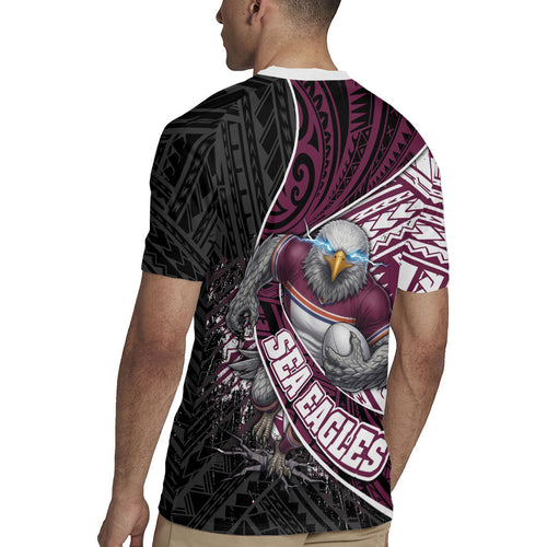 Manly Warringah Sea Eagles Rugby Mascot Rugby Jersey Tribal Polynesian Power Art - Lightning Mascot