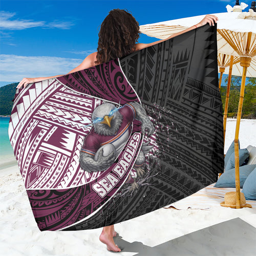 Manly Warringah Sea Eagles Rugby Mascot Sarong Tribal Polynesian Power Art - Lightning Mascot