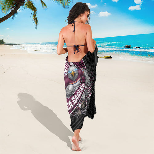 Manly Warringah Sea Eagles Rugby Mascot Sarong Tribal Polynesian Power Art - Lightning Mascot