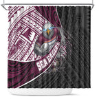 Manly Warringah Sea Eagles Rugby Mascot Shower Curtain Tribal Polynesian Power Art - Lightning Mascot