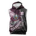Manly Warringah Sea Eagles Rugby Mascot Sleeveless Hoodie Tribal Polynesian Power Art - Lightning Mascot
