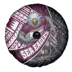 Manly Warringah Sea Eagles Rugby Mascot Spare Tire Cover Tribal Polynesian Power Art - Lightning Mascot