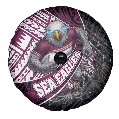 Manly Warringah Sea Eagles Rugby Mascot Spare Tire Cover Tribal Polynesian Power Art - Lightning Mascot