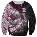 Manly Warringah Sea Eagles Rugby Mascot Sweatshirt Tribal Polynesian Power Art - Lightning Mascot