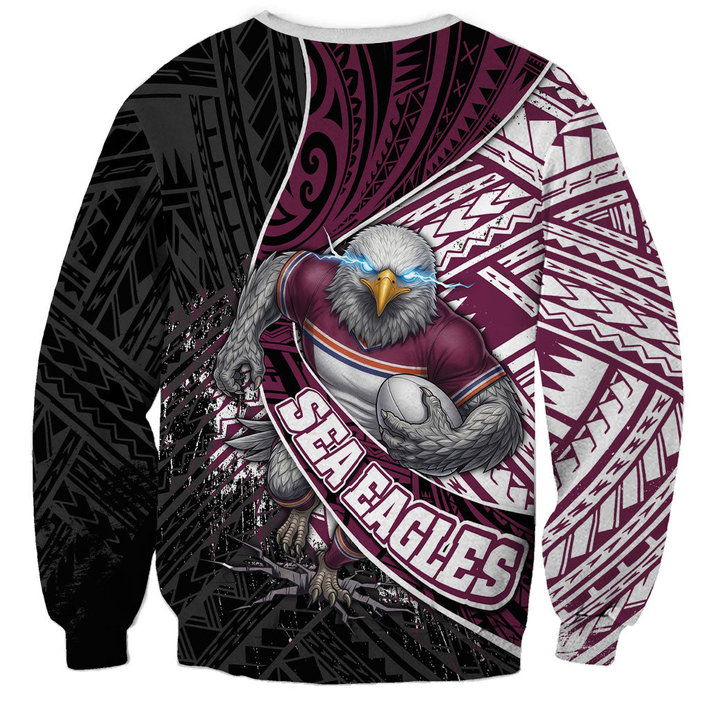 Manly Warringah Sea Eagles Rugby Mascot Sweatshirt Tribal Polynesian Power Art - Lightning Mascot