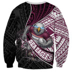 Manly Warringah Sea Eagles Rugby Mascot Sweatshirt Tribal Polynesian Power Art - Lightning Mascot