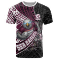 Manly Warringah Sea Eagles Rugby Mascot T Shirt Tribal Polynesian Power Art - Lightning Mascot