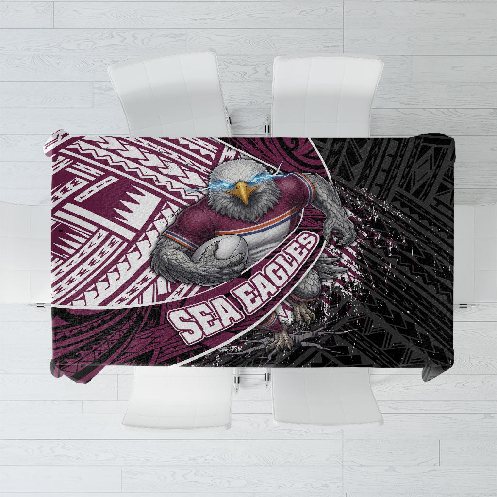 Manly Warringah Sea Eagles Rugby Mascot Tablecloth Tribal Polynesian Power Art - Lightning Mascot