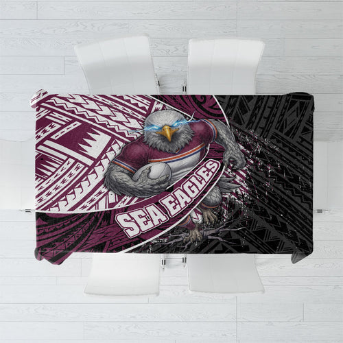 Manly Warringah Sea Eagles Rugby Mascot Tablecloth Tribal Polynesian Power Art - Lightning Mascot