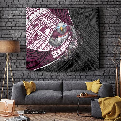 Manly Warringah Sea Eagles Rugby Mascot Tapestry Tribal Polynesian Power Art - Lightning Mascot
