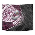 Manly Warringah Sea Eagles Rugby Mascot Tapestry Tribal Polynesian Power Art - Lightning Mascot