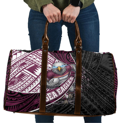 Manly Warringah Sea Eagles Rugby Mascot Travel Bag Tribal Polynesian Power Art - Lightning Mascot