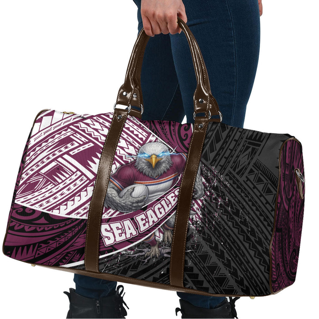 Manly Warringah Sea Eagles Rugby Mascot Travel Bag Tribal Polynesian Power Art - Lightning Mascot