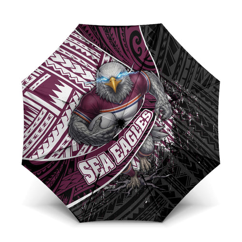 Manly Warringah Sea Eagles Rugby Mascot Umbrella Tribal Polynesian Power Art - Lightning Mascot