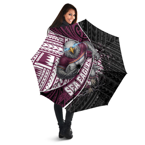 Manly Warringah Sea Eagles Rugby Mascot Umbrella Tribal Polynesian Power Art - Lightning Mascot