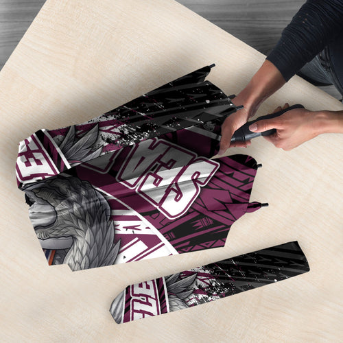 Manly Warringah Sea Eagles Rugby Mascot Umbrella Tribal Polynesian Power Art - Lightning Mascot