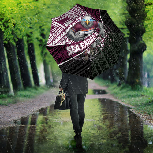 Manly Warringah Sea Eagles Rugby Mascot Umbrella Tribal Polynesian Power Art - Lightning Mascot