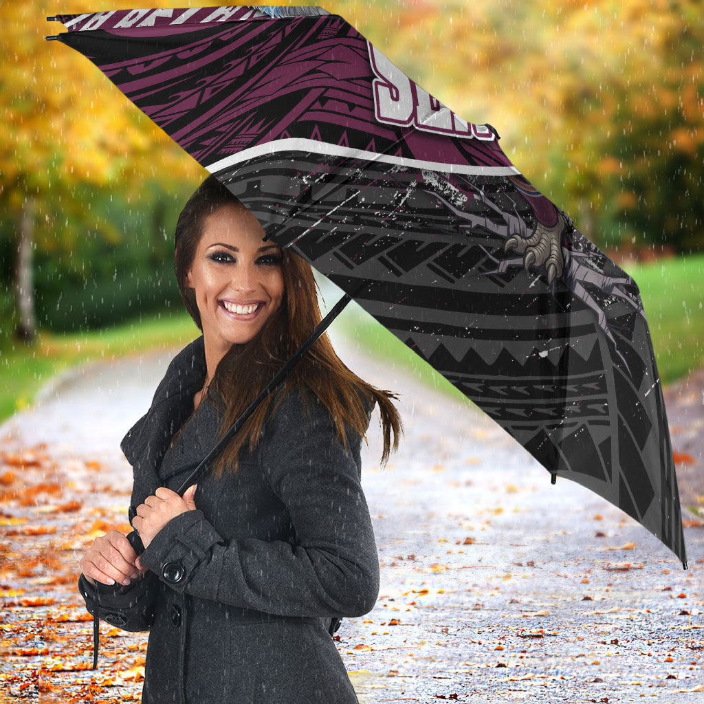 Manly Warringah Sea Eagles Rugby Mascot Umbrella Tribal Polynesian Power Art - Lightning Mascot