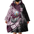 Manly Warringah Sea Eagles Rugby Mascot Wearable Blanket Hoodie Tribal Polynesian Power Art - Lightning Mascot