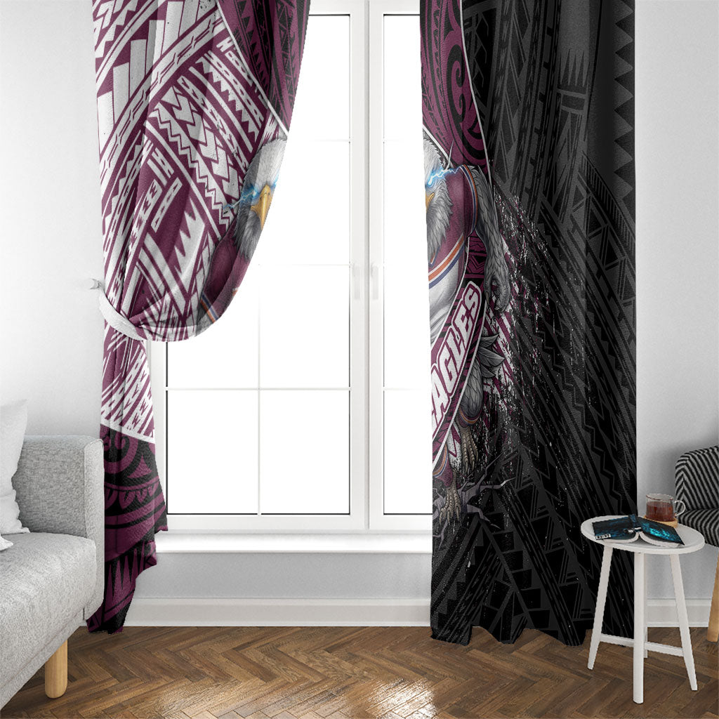Manly Warringah Sea Eagles Rugby Mascot Window Curtain Tribal Polynesian Power Art - Lightning Mascot