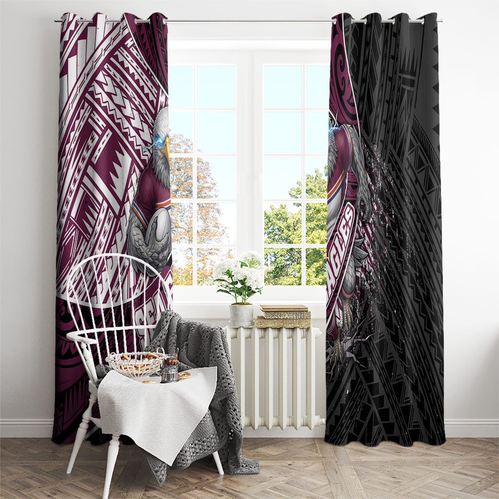 Manly Warringah Sea Eagles Rugby Mascot Window Curtain Tribal Polynesian Power Art - Lightning Mascot