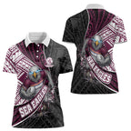 Manly Warringah Sea Eagles Rugby Mascot Women Polo Shirt Tribal Polynesian Power Art - Lightning Mascot