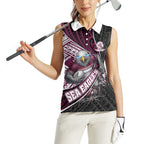 Manly Warringah Sea Eagles Rugby Mascot Women Sleeveless Polo Shirt Tribal Polynesian Power Art - Lightning Mascot