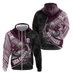 Manly Warringah Sea Eagles Rugby Mascot Zip Hoodie Tribal Polynesian Power Art - Lightning Mascot