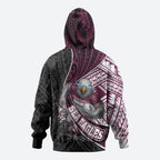 Manly Warringah Sea Eagles Rugby Mascot Zip Hoodie Tribal Polynesian Power Art - Lightning Mascot