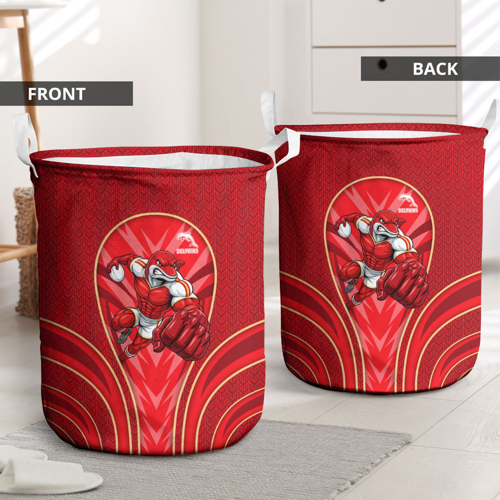 Dolphins Rugby Mascot Laundry Basket Australian Rugby Culture - Tribal Inspired Dolphin