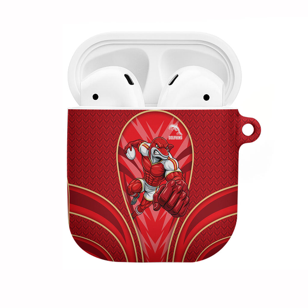 Dolphins Rugby Mascot AirPods Case Australian Rugby Culture - Tribal Inspired Dolphin