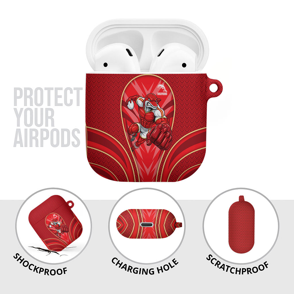 Dolphins Rugby Mascot AirPods Case Australian Rugby Culture - Tribal Inspired Dolphin