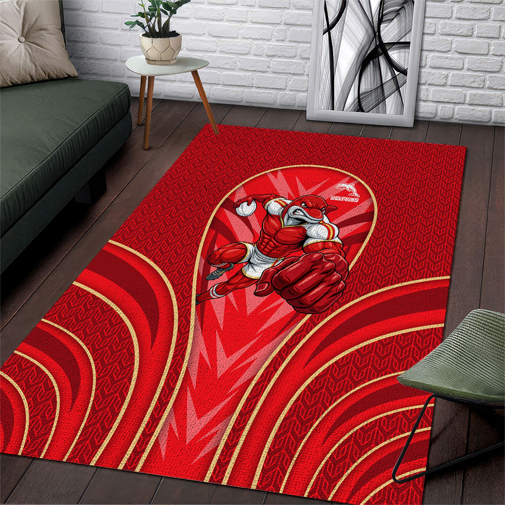 Dolphins Rugby Mascot Area Rug Australian Rugby Culture - Tribal Inspired Dolphin
