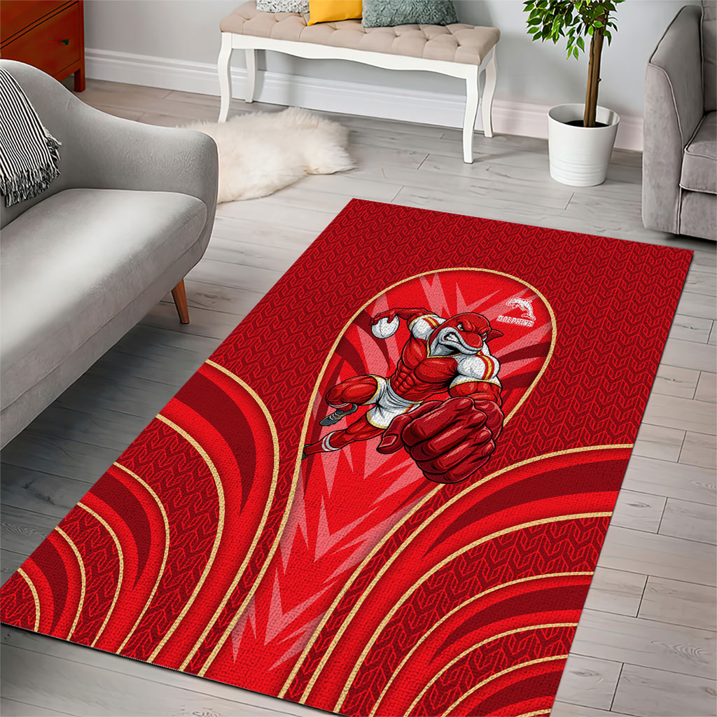 Dolphins Rugby Mascot Area Rug Australian Rugby Culture - Tribal Inspired Dolphin